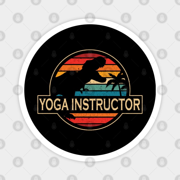 Yoga Instructor Dinosaur Magnet by SusanFields